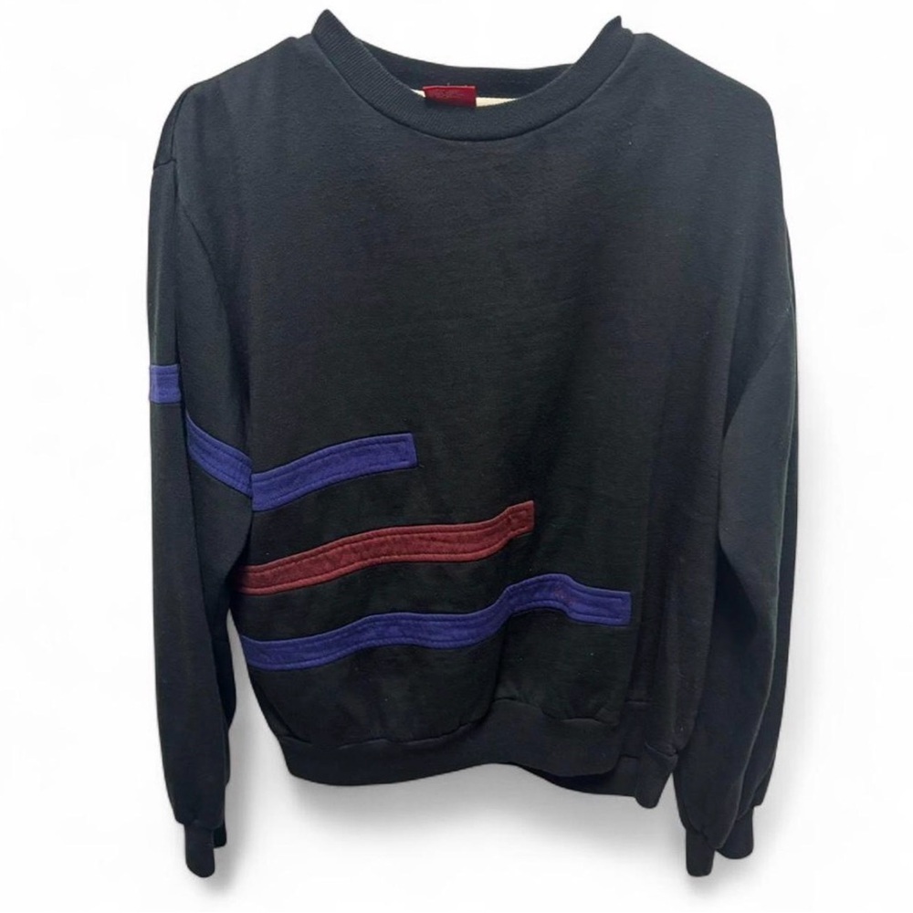 Vintage black Rawlings 90s stripe sweatshirt baseball women's medium/men's small